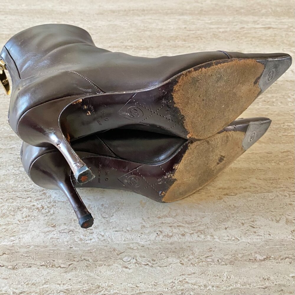 Vintage Chanel Mesh CC Ankle Boots - Picture 8 of 9